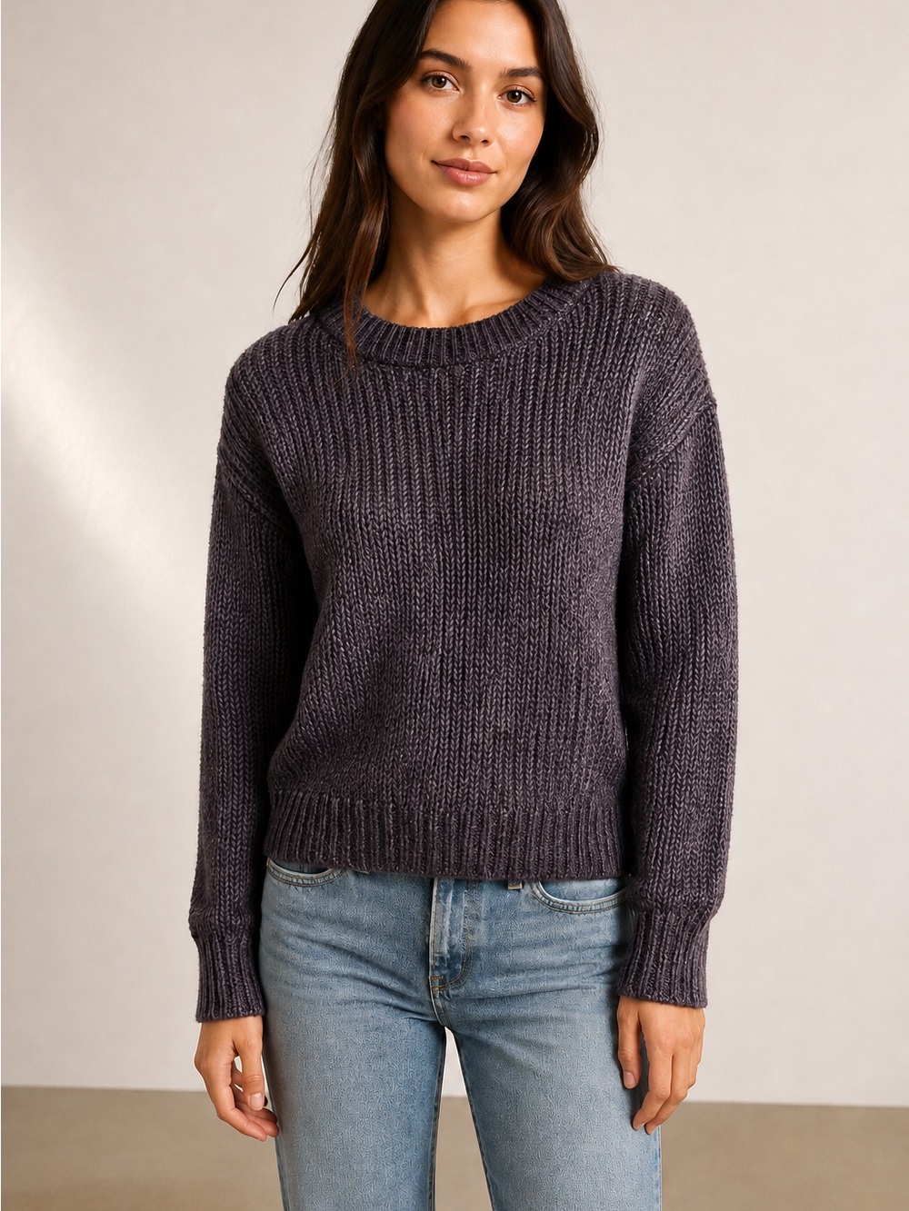 Aritzia Wilfred Free Dusty Mauve Chunky Chenille Crewneck Sweater - Size XS